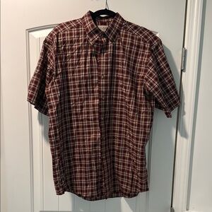 Men's Plaid Shirt - Red and White